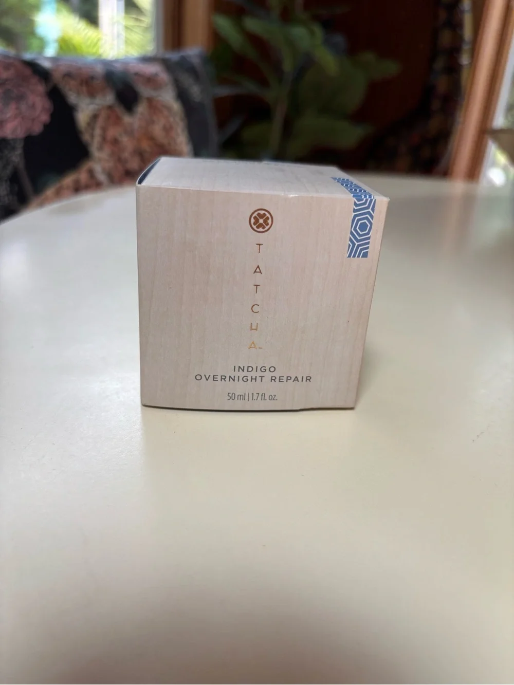 Tatcha Indigo Overnight Repair - Beige Box with Blue Accent